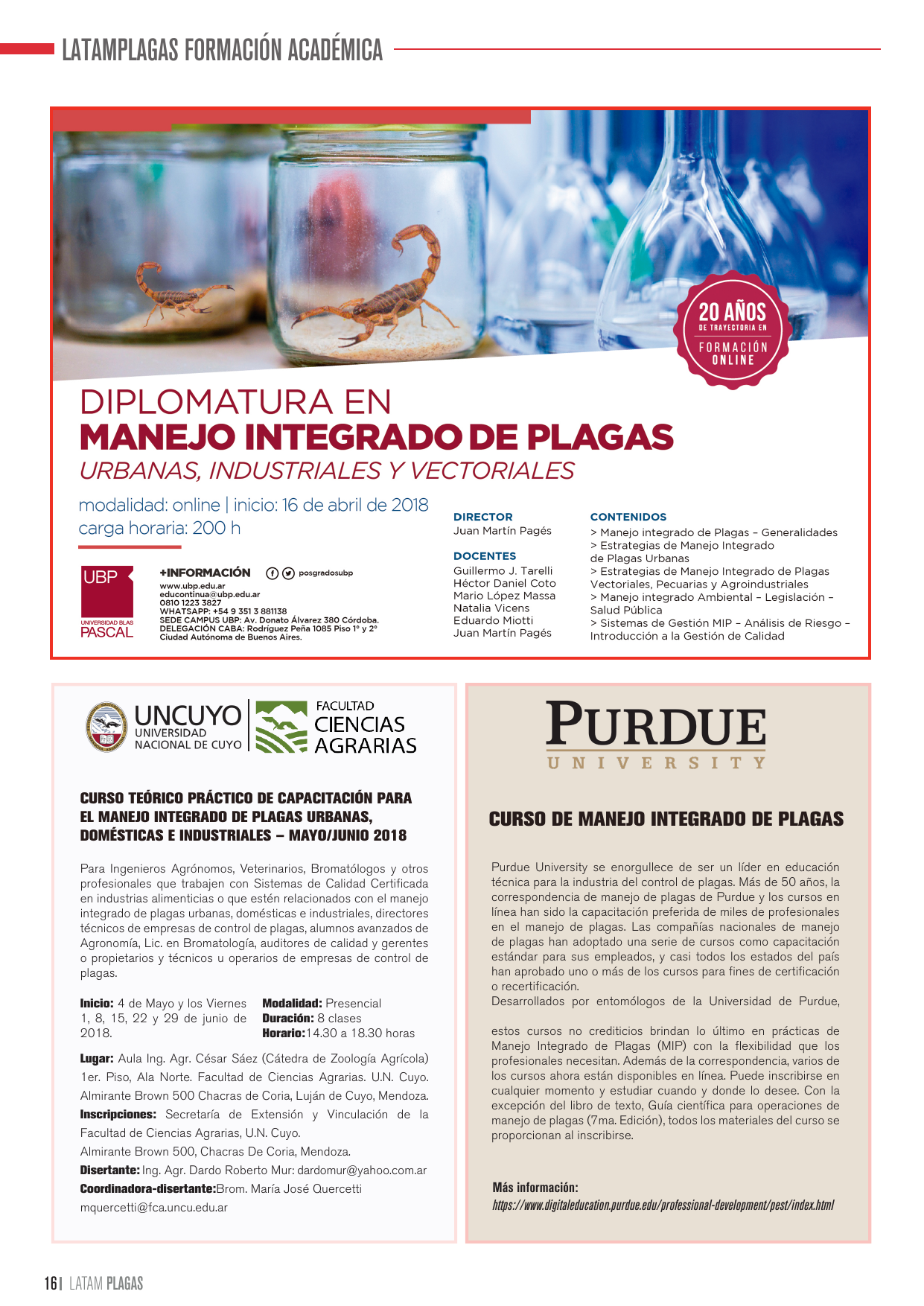 Página de formación académica de la cuarta edición