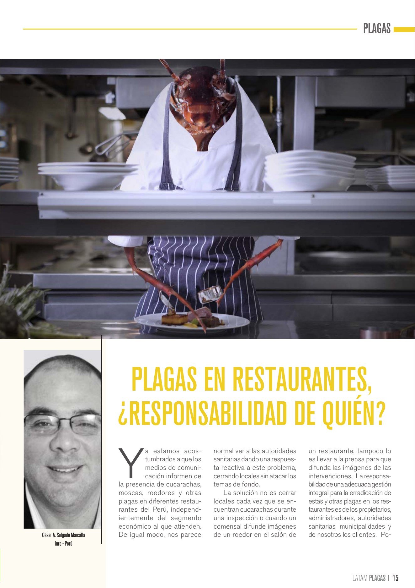 Apertura del artículo sobre plagas en restaurantes