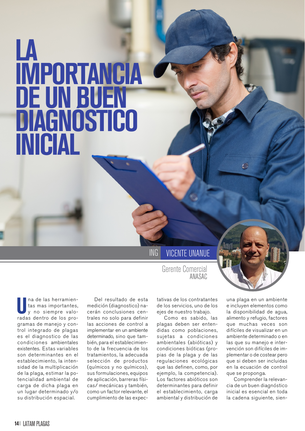 Apertura del artículo sobre diagnóstico inicial en programas de plagas