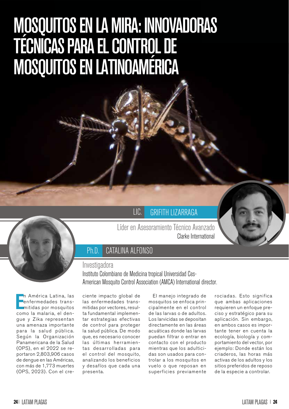 Apertura del artículo sobre técnicas para control de mosquitos en Latinoamérica