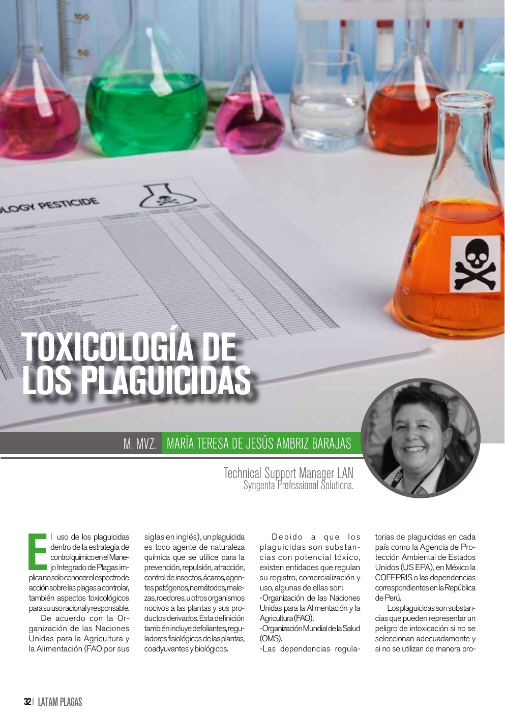 Apertura del artículo sobre toxicología de los plaguicidas
