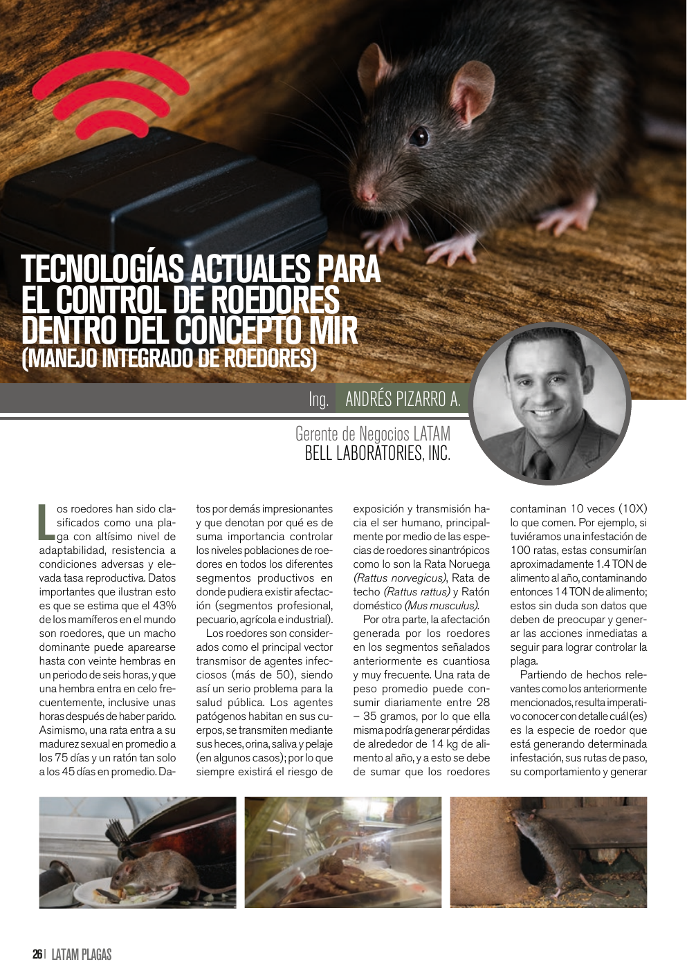 Apertura del artículo sobre tecnologías actuales para control de roedores