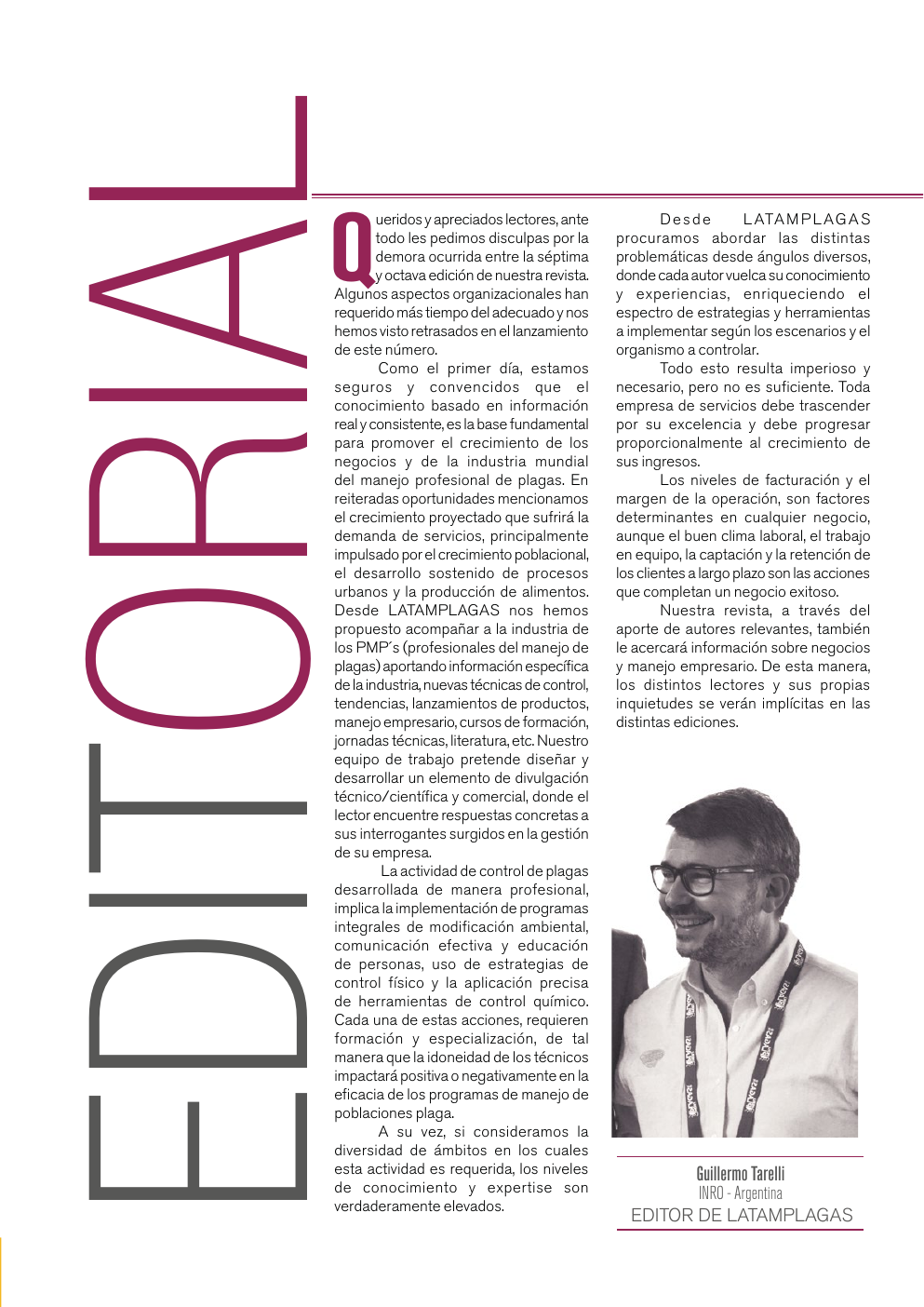 Apertura editorial de la octava edición de Latam Plagas