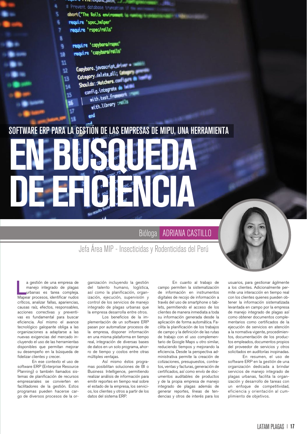 Apertura del artículo sobre software ERP para empresas MIPU