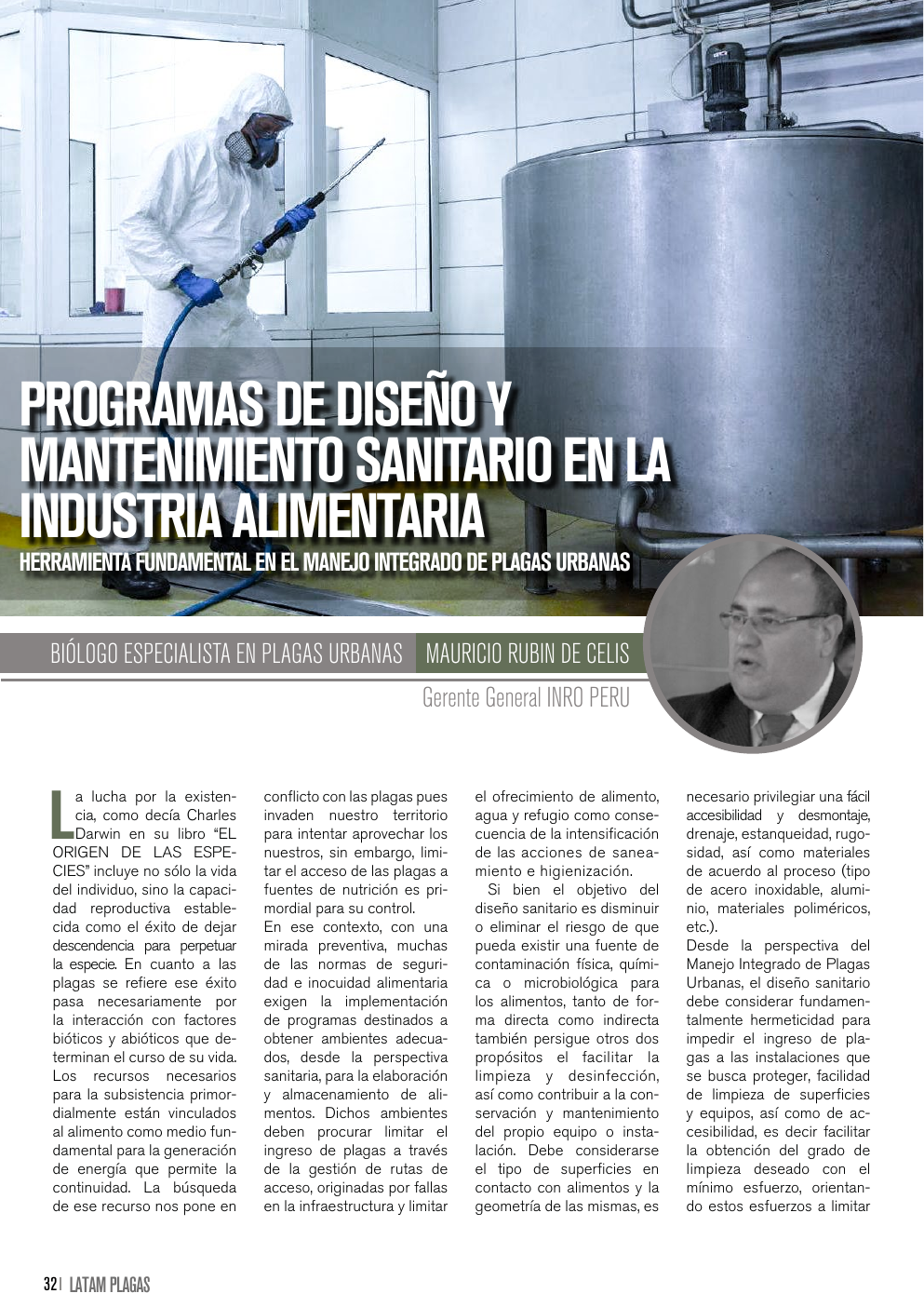 Apertura del artículo sobre diseño y mantenimiento sanitario